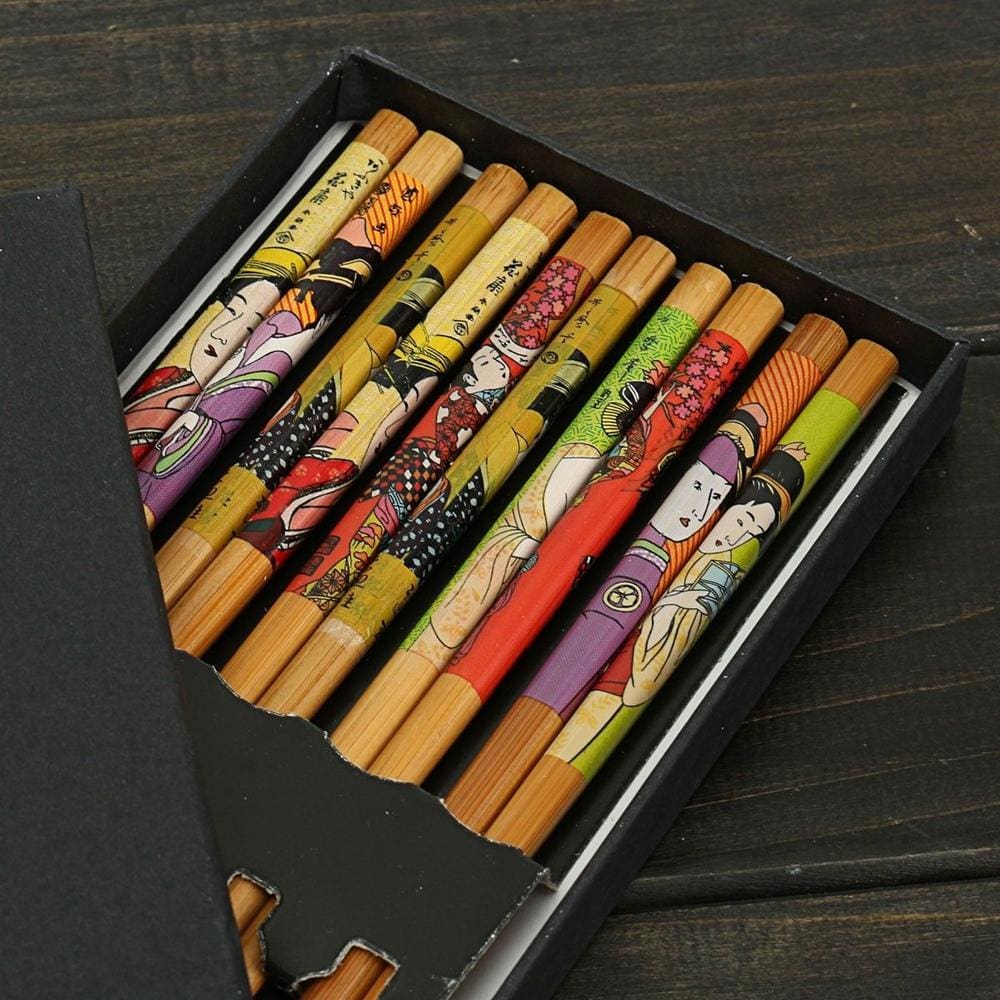 5 Wooden Chopsticks Set Kurume Osaka Street Market