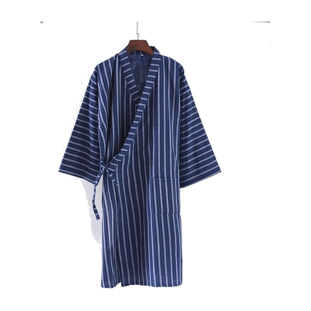 Man Kimono Saiko, striped Japanese cotton kimono robe – Osaka Street Market