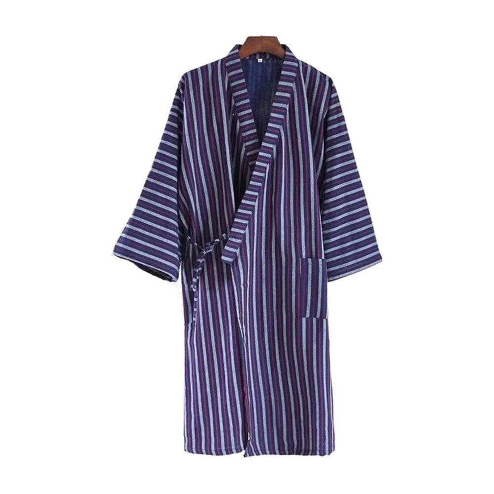 Man Kimono Saiko, striped Japanese kimono robe – Osaka Street Market