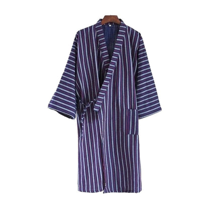 Man Kimono Saiko, striped Japanese kimono robe – Osaka Street Market
