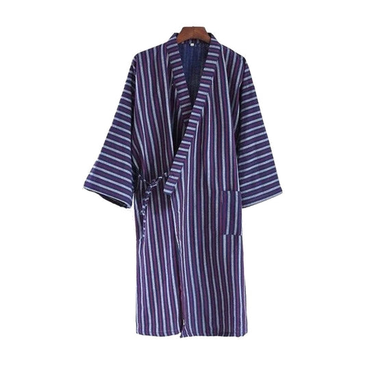 Man Kimono Saiko, striped Japanese kimono robe – Osaka Street Market