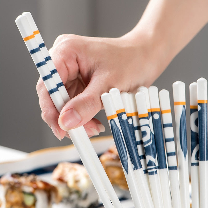 5 Pairs Chopsticks Set Koraiensis Osaka Street Market