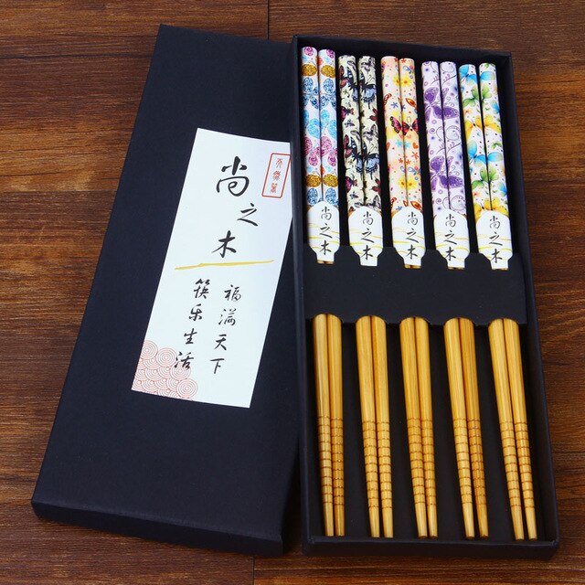 5 Pairs of Chopsticks Set Wiesneri (9 Colors) Osaka Street Market