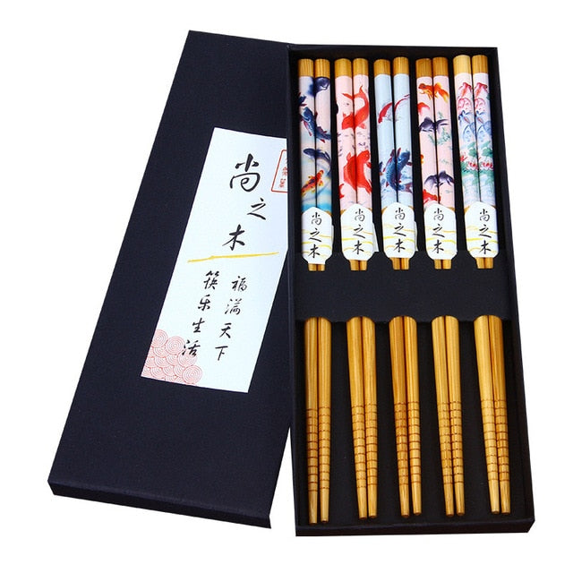 5 Pairs of Chopsticks Set Wiesneri (9 Colors) Osaka Street Market
