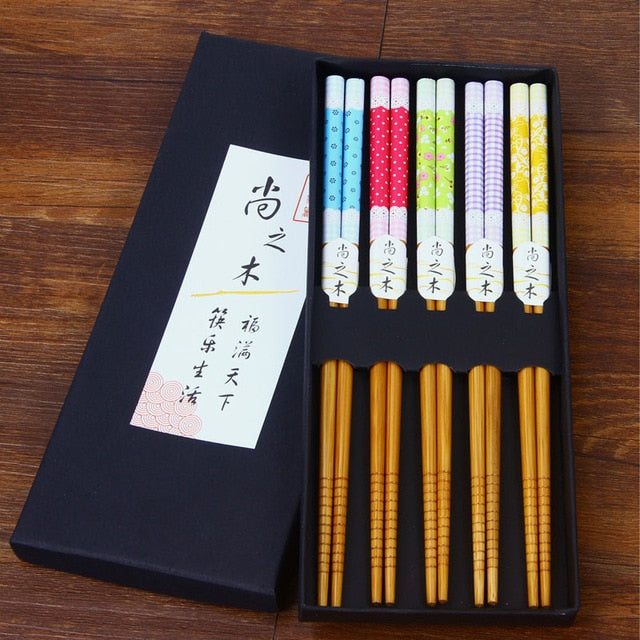 5 Pairs of Chopsticks Set Wiesneri (9 Colors) Osaka Street Market