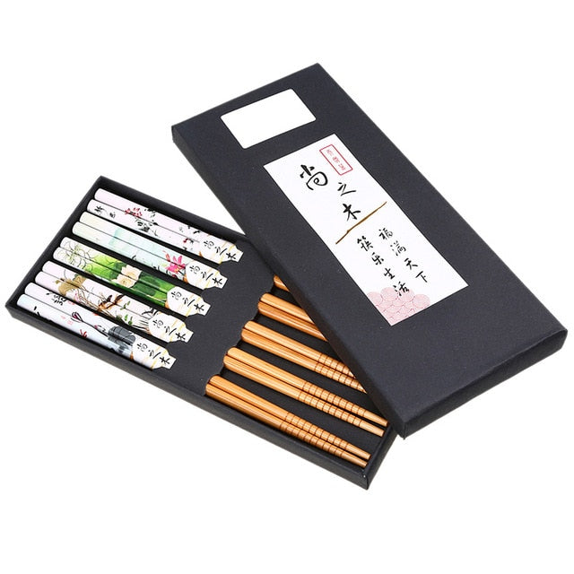 5 Pairs of Chopsticks Set Wiesneri (9 Colors) Osaka Street Market