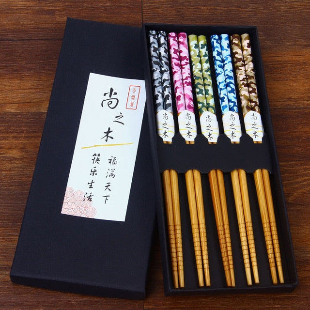 5 Pairs of Chopsticks Set Wiesneri (9 Colors) Osaka Street Market