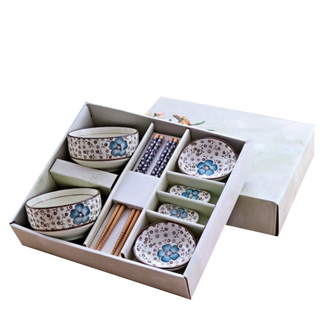 Chopsticks, Chopsticks Holders, Sauce Bowls and Rice Bowls Set Gochome (4 Colors) Osaka Street Market