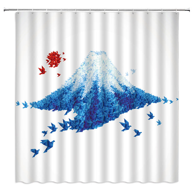 Shower Curtain Blue Fuji (4 Sizes) Osaka Street Market