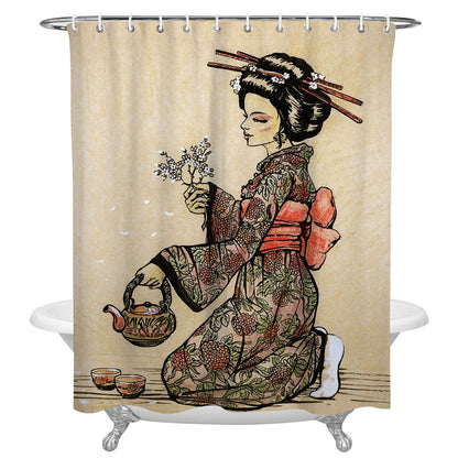 Shower Curtain Geisha (9 Sizes) Osaka Street Market
