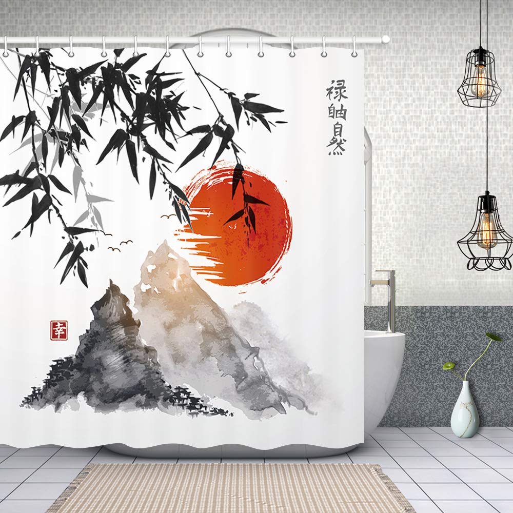 Shower Curtain Rising Sun (5 Sizes) Osaka Street Market