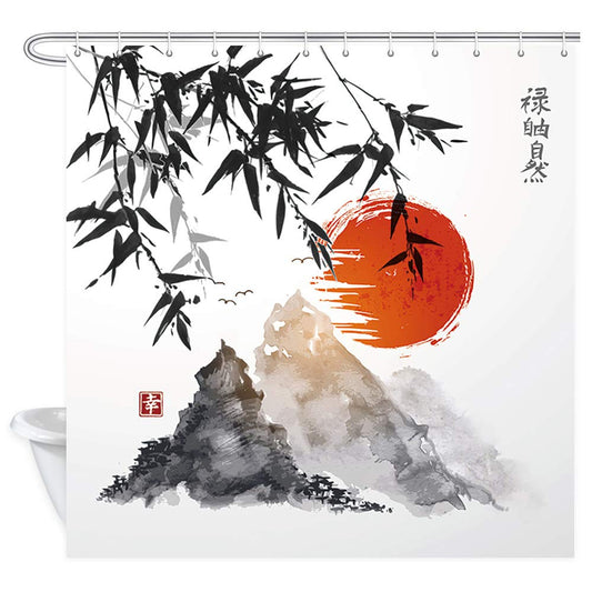 Shower Curtain Rising Sun (5 Sizes) Osaka Street Market
