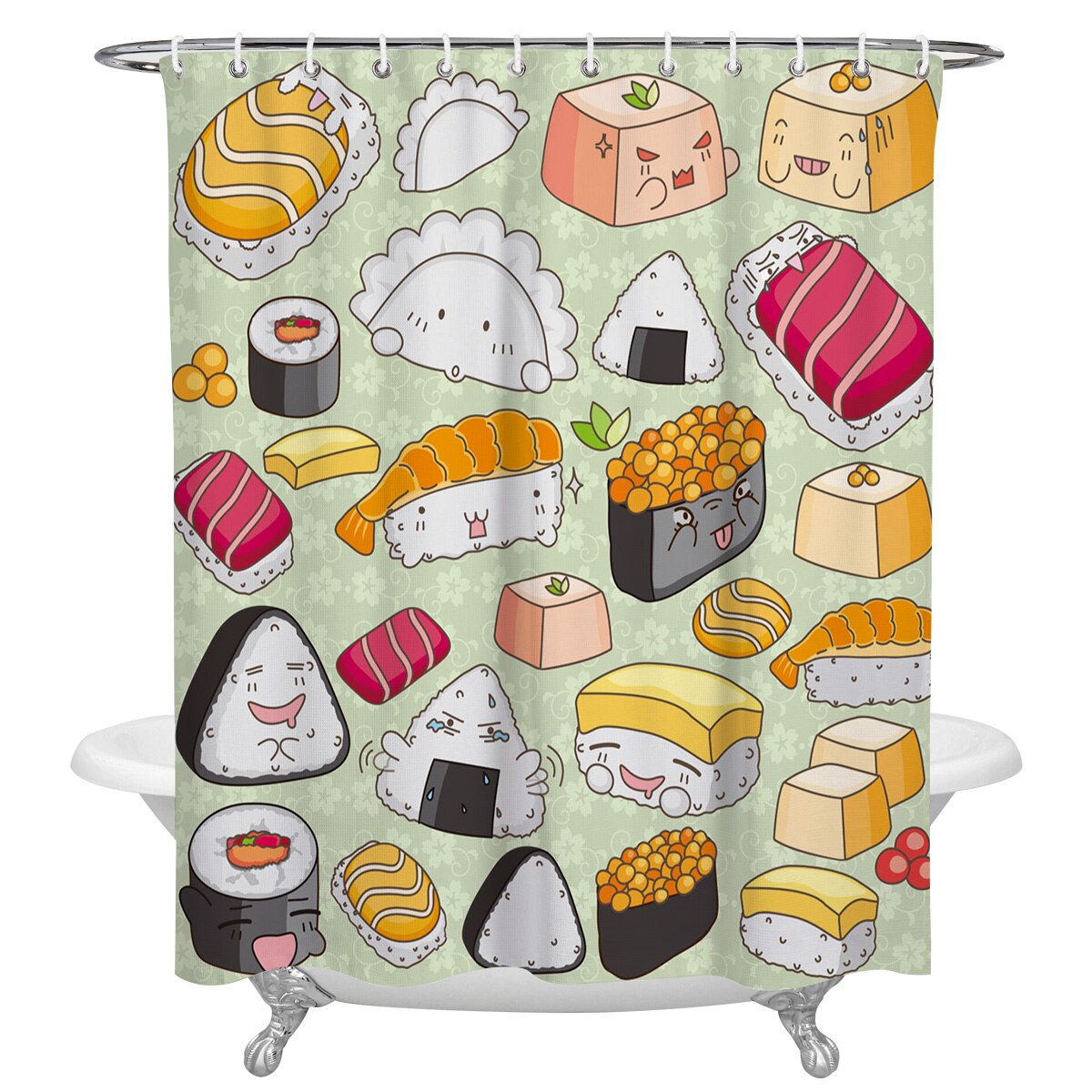 Shower Curtain Sushi Cartoon (6 Sizes) Osaka Street Market