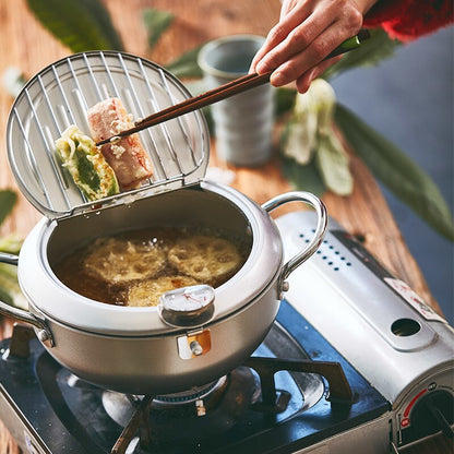 Tempura Frying Pot with Temperature Control Kurashiki (2 Sizes and 2 Colors) Osaka Street Market