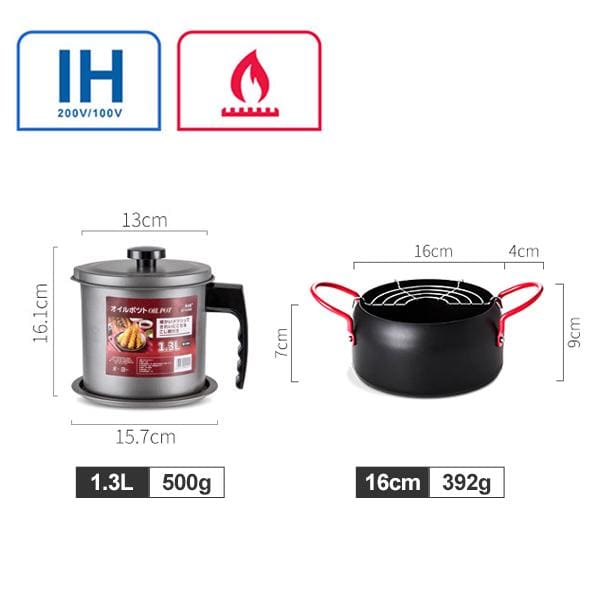 Tempura Pot  and Oil Filter Container Saru (3 Models) Osaka Street Market